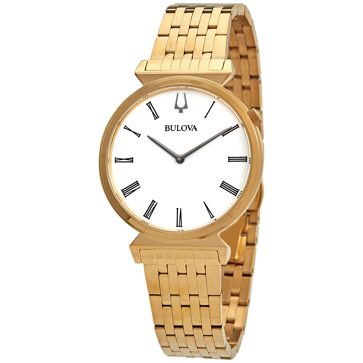 bulova regatta quartz white dial gold tone men's watch 97a153 bulova regatta quartz white dial gold tone men's watch 97a153