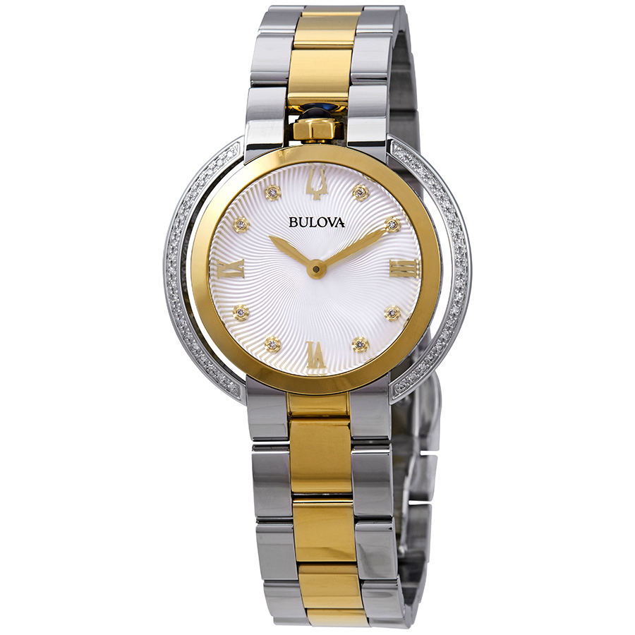 bulova rubaiyat diamond white dial two tone ladies watch 98r246 bulova rubaiyat diamond white dial two tone ladies watch 98r246
