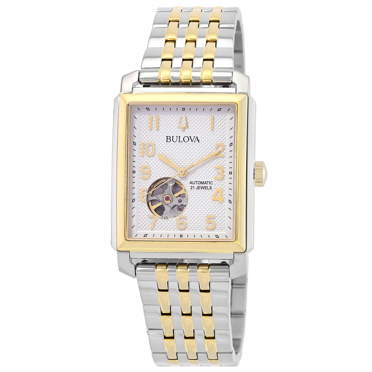 bulova sutton automatic silver dial two tone men's watch 98a308 bulova sutton automatic silver dial two tone men's watch 98a308
