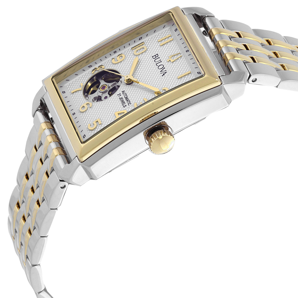 bulova sutton automatic silver dial two tone men's watch 98a308 bulova sutton automatic silver dial two tone men's watch 98a308
