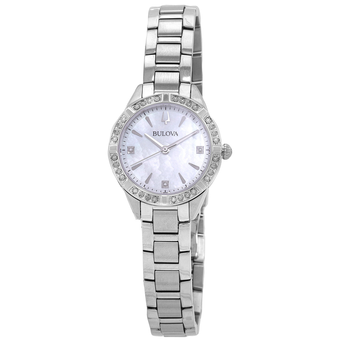 bulova sutton quartz diamond crystal white mother of pearl dial ladies watch 96r253 bulova sutton quartz diamond crystal white mother of pearl dial ladies watch 96r253