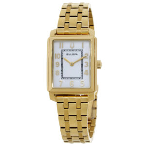 bulova sutton quartz white dial ladies watch 97l186