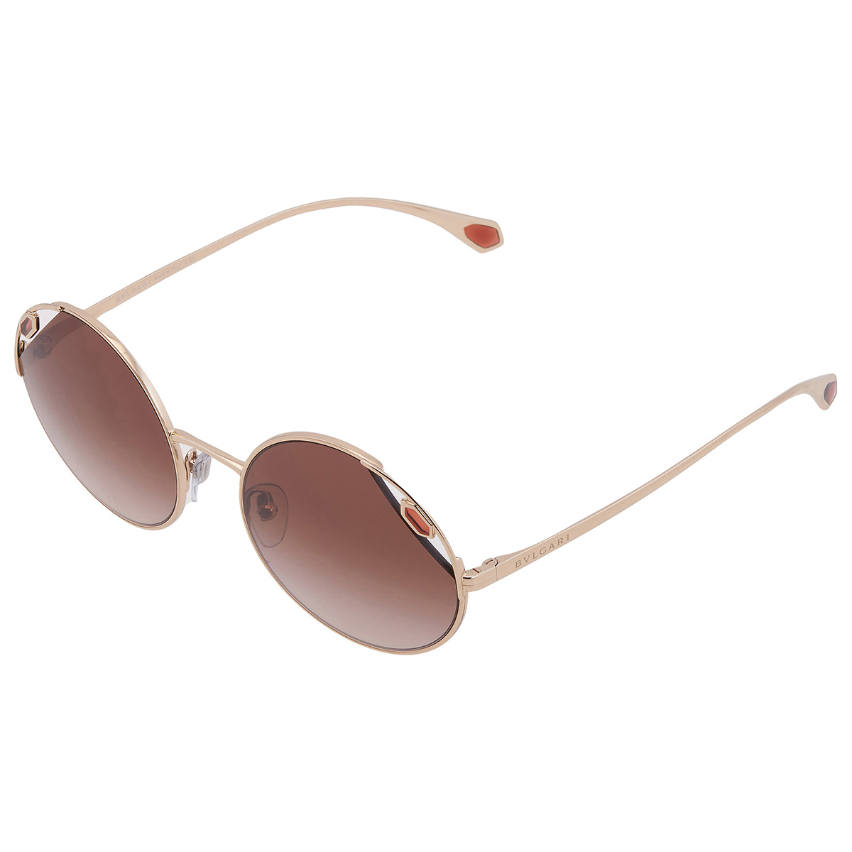 bvlgari brown gradient round ladies sunglasses bv6159 278/13 54 bvlgari brown gradient round ladies sunglasses bv6159 278/13 54