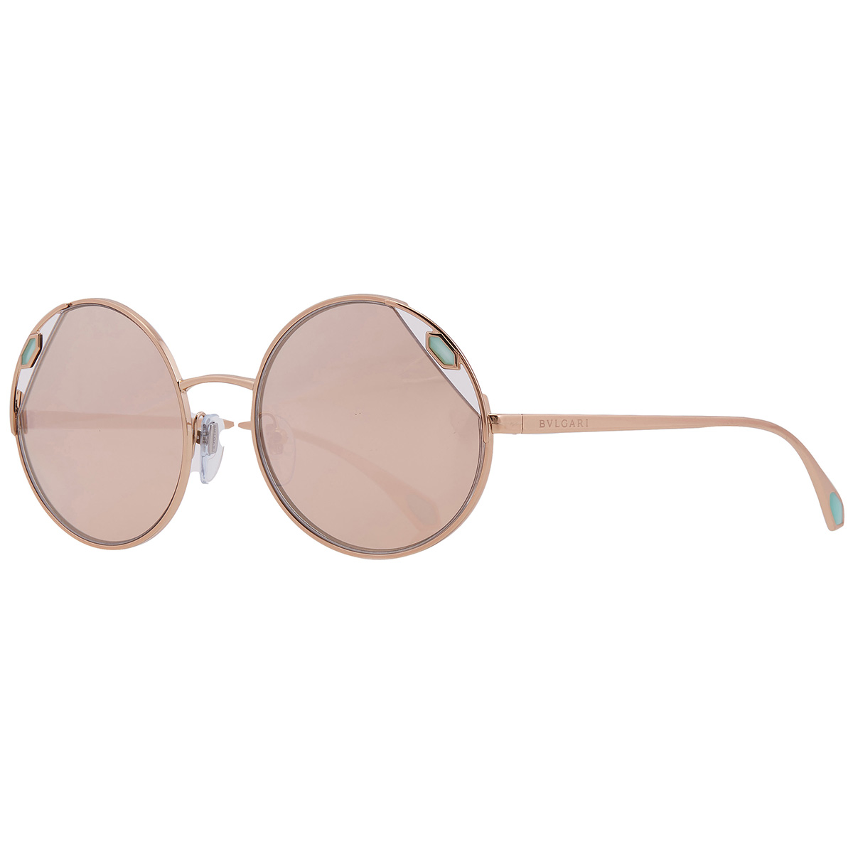 bvlgari clear mirror rose gold round ladies sunglasses bv6159 20144z 54 bvlgari clear mirror rose gold round ladies sunglasses bv6159 20144z 54
