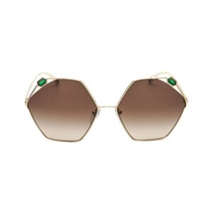 bvlgari ladies gold tone geometric sunglasses 0bv6160 20148g