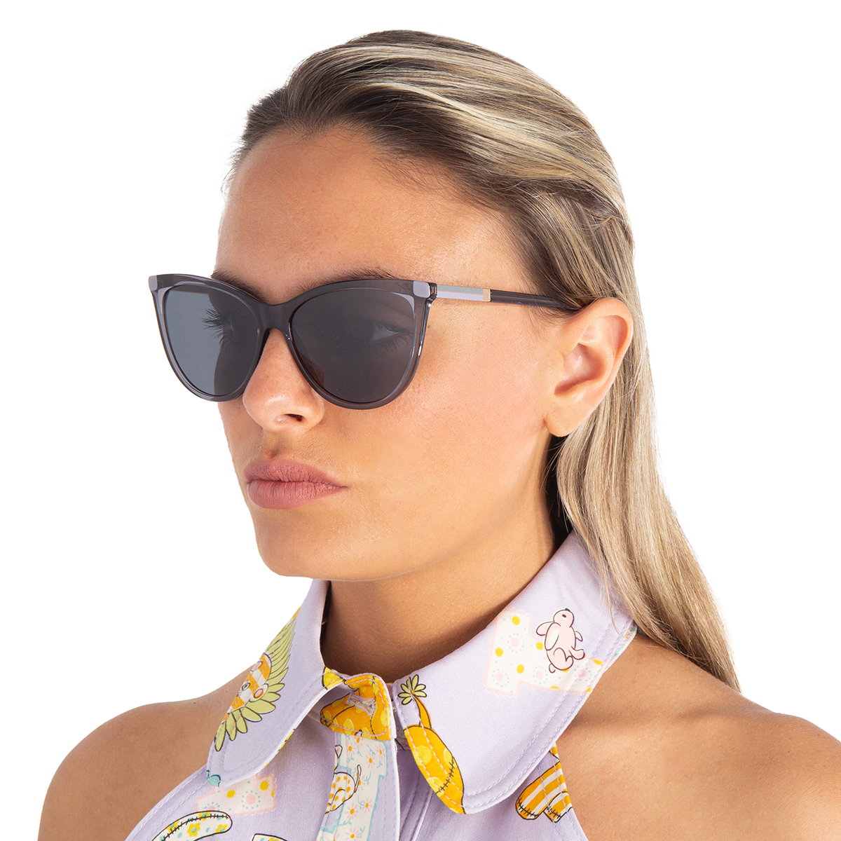 carolina herrera grey cat eye ladies sunglasses her 0141/s 0zlp/ir 58 carolina herrera grey cat eye ladies sunglasses her 0141/s 0zlp/ir 58