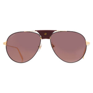 cartier santos de cartier red pilot men's sunglasses ct0038s 006 61