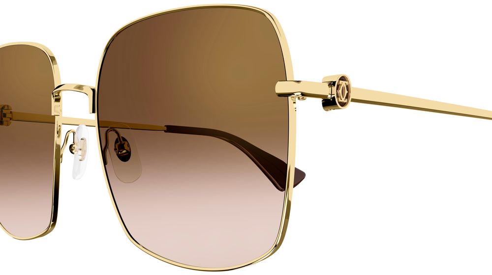 cartier trinity brown gradient with gold flash mirror square ladies sunglasses ct0401s 002 60 cartier trinity brown gradient with gold flash mirror square ladies sunglasses ct0401s 002 60