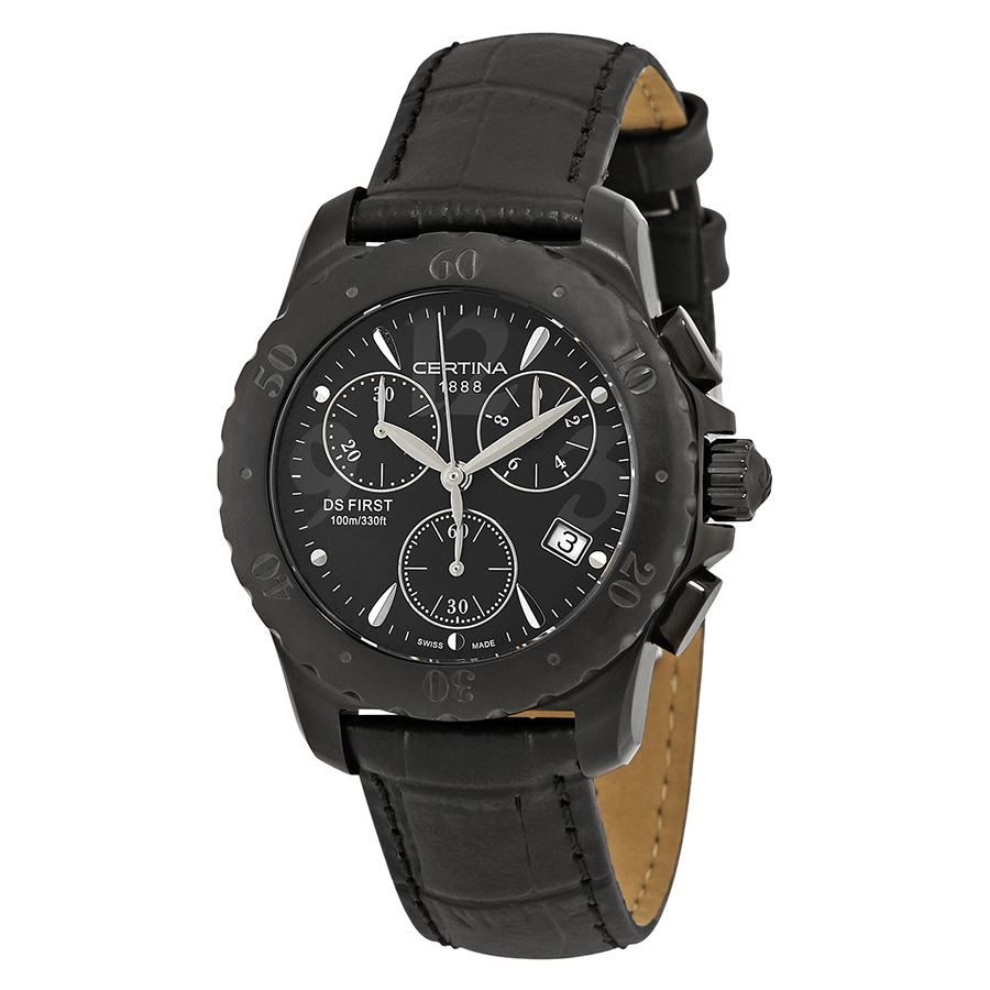 certina ds first chronograph quartz black dial ladies watch c538.7084.46.61 certina ds first chronograph quartz black dial ladies watch c538.7084.46.61
