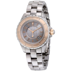 chanel j12 grey dial titanium ceramic automatic ladies watch h4197