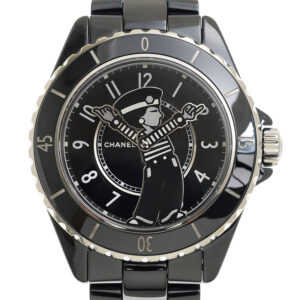 chanel mademoiselle j12 la pausa automatic chronometer black dial ladies watch h7609