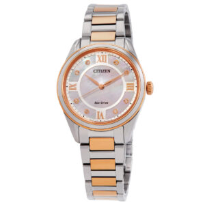 citizen arezzo eco drive white dial ladies watch em0876 51d