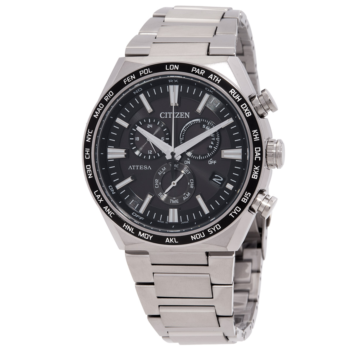 citizen attesa perpetual alarm world time chronograph black dial men's watch cb5966 69e citizen attesa perpetual alarm world time chronograph black dial men's watch cb5966 69e