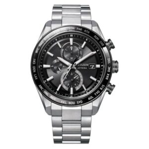 citizen attesa perpetual chronograph black dial men's watch at8295 56e