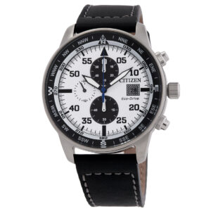 citizen aviator chronograph white dial men's watch ca0880 07a