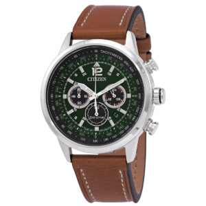 citizen avion chronograph green dial men's watch ca4477 08x