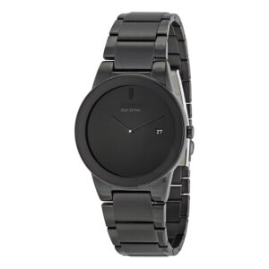 citizen axiom eco drive black dial black ion plated men's watch au1065 58e