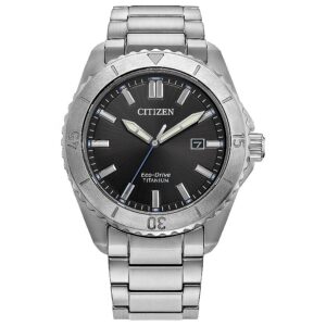 citizen brycen super titanium black dial men's watch aw1840 50e