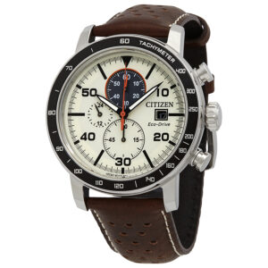 citizen brycen chronograph light brown dial men's watch ca0649 06x