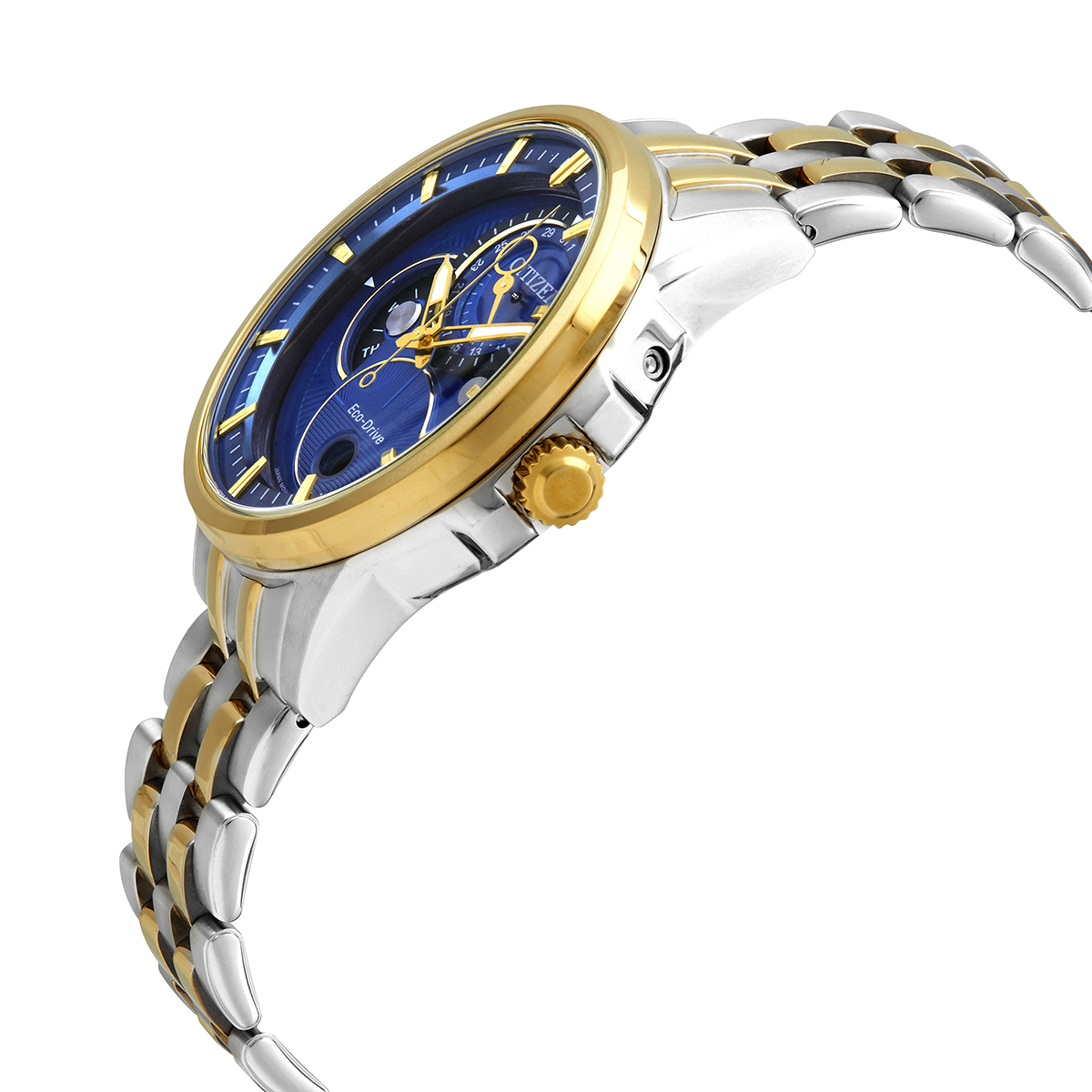 citizen calendrier multi function blue dial two tone men's watch bu0054 52l citizen calendrier multi function blue dial two tone men's watch bu0054 52l
