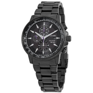 citizen eco drive marvel black panther chronograph black dial men's watch ca0297 52w