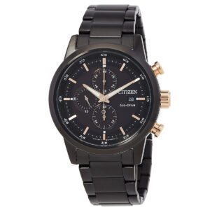 citizen chronograph eco drive black dial men's watch ca0746 85e