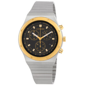 citizen chronograph quartz black dial men's watch at2544 64e