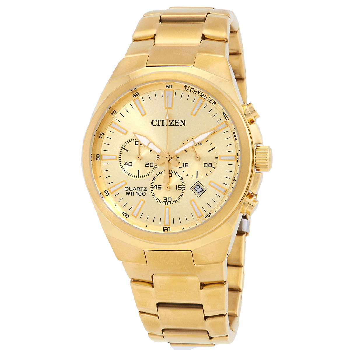 citizen chronograph quartz gold dial men's watch an8172 53p citizen chronograph quartz gold dial men's watch an8172 53p