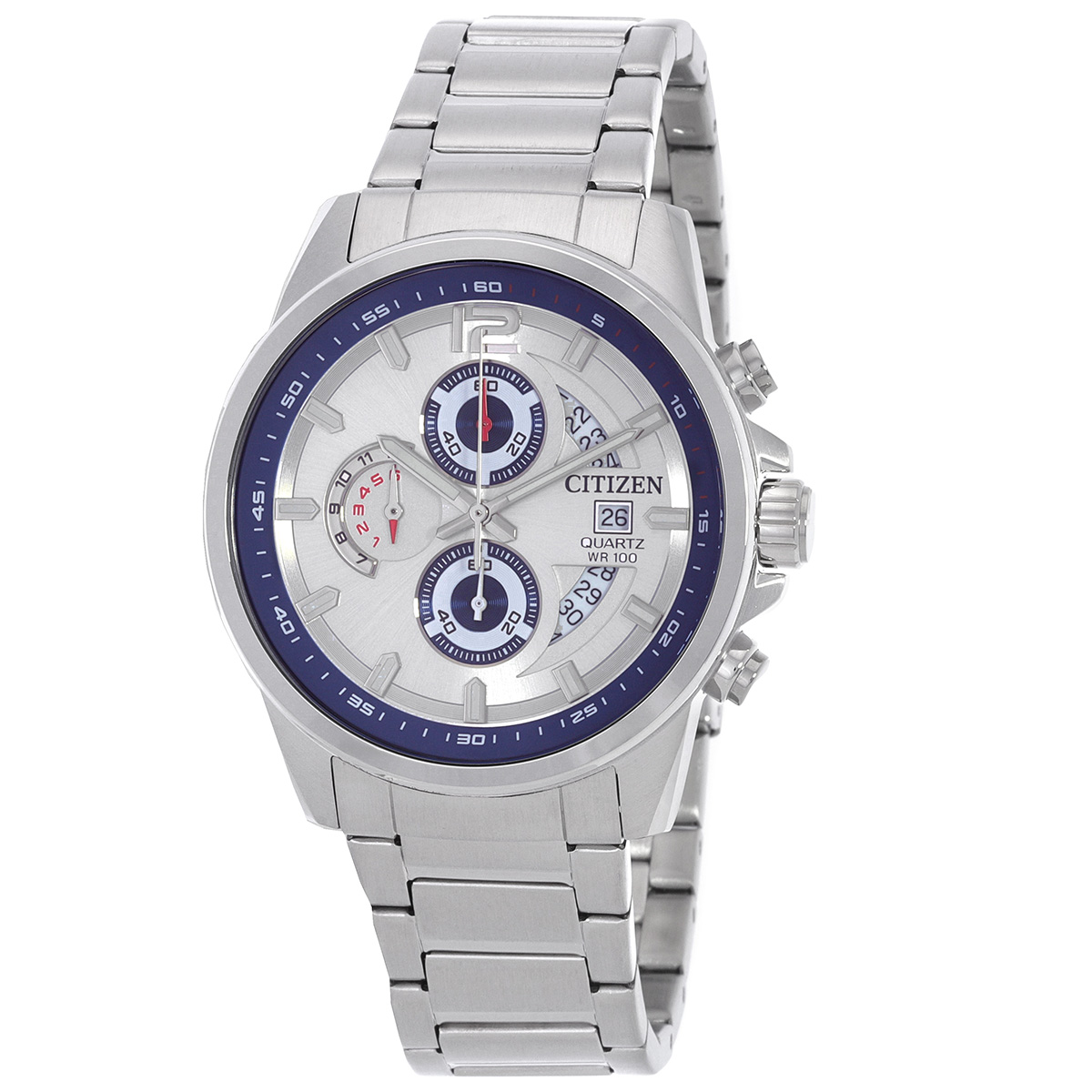 citizen chronograph quartz silver dial men's watch an3690 56b citizen chronograph quartz silver dial men's watch an3690 56b