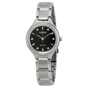 citizen corso diamond black diamond dial ladies watch fe2100 51e