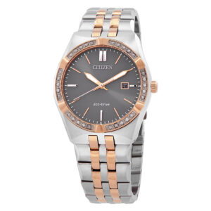 citizen corso diamond eco drive grey dial men's watch bm7646 55h