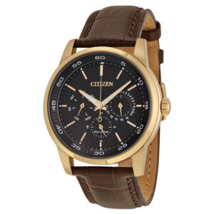 citizen dress eco drive black dial brown leather men's watch bu2013 08e