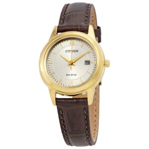 citizen eco drive corso silver dial ladies watch fe1082 05a