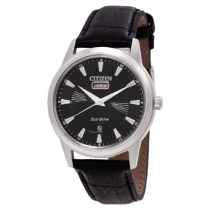 citizen eco drive black dial men's watch aw0100 27e