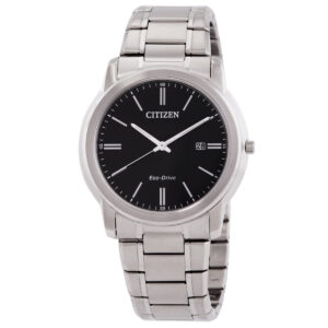 citizen eco drive black dial men's watch aw1218 56e