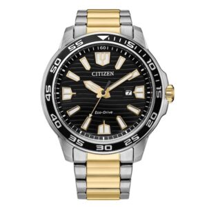 citizen eco drive black dial men's watch aw1706 52e