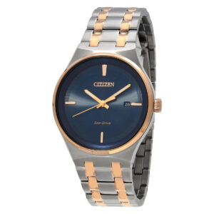citizen eco drive blue dial men's watch bm7656 51l