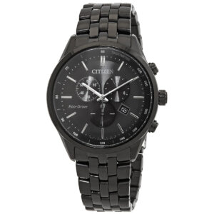 citizen eco drive chronograph black dial men's watch at2145 86e