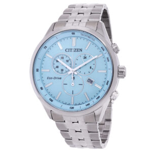 citizen eco drive chronograph blue dial men's watch at2570 56m