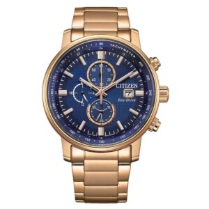 citizen eco drive chronograph blue dial men's watch ca0843 89l