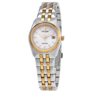 citizen eco drive corso silver dial ladies watch ew2299 50a