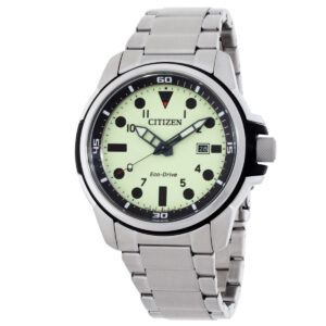 citizen eco drive green dial men's watch aw1800 89x