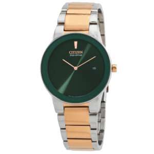 citizen eco drive green dial two tone men's watch au1064 85x