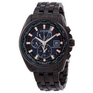 citizen eco drive perpetual alarm world time gmt black dial men's watch at9039 51l