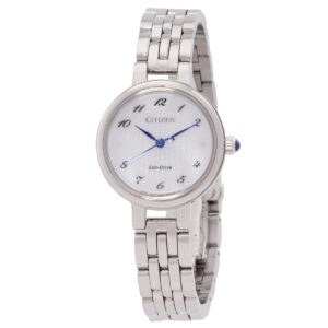 citizen eco drive white dial ladies watch em0990 81a