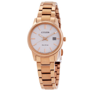 citizen eco drive white dial ladies watch ew2313 93a