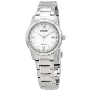citizen eco drive white dial ladies watch fe1220 89a