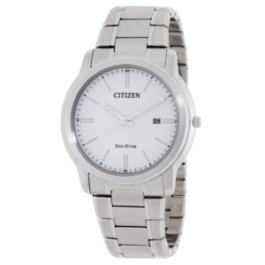 citizen eco drive white dial men's watch aw1218 56a