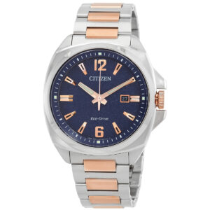 citizen endicott blue dial two tone men's watch aw1726 55l