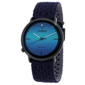 citizen l eco drive blue dial ladies watch em1005 42l
